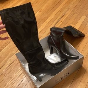 High black heel boots